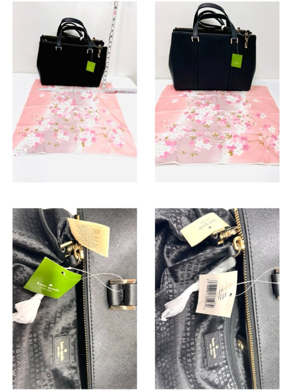 New Kate Spade Newbury Lane Joden Black Saffiano Leather XL Tote Bag+ Pink Scarf - Picture 14 of 16